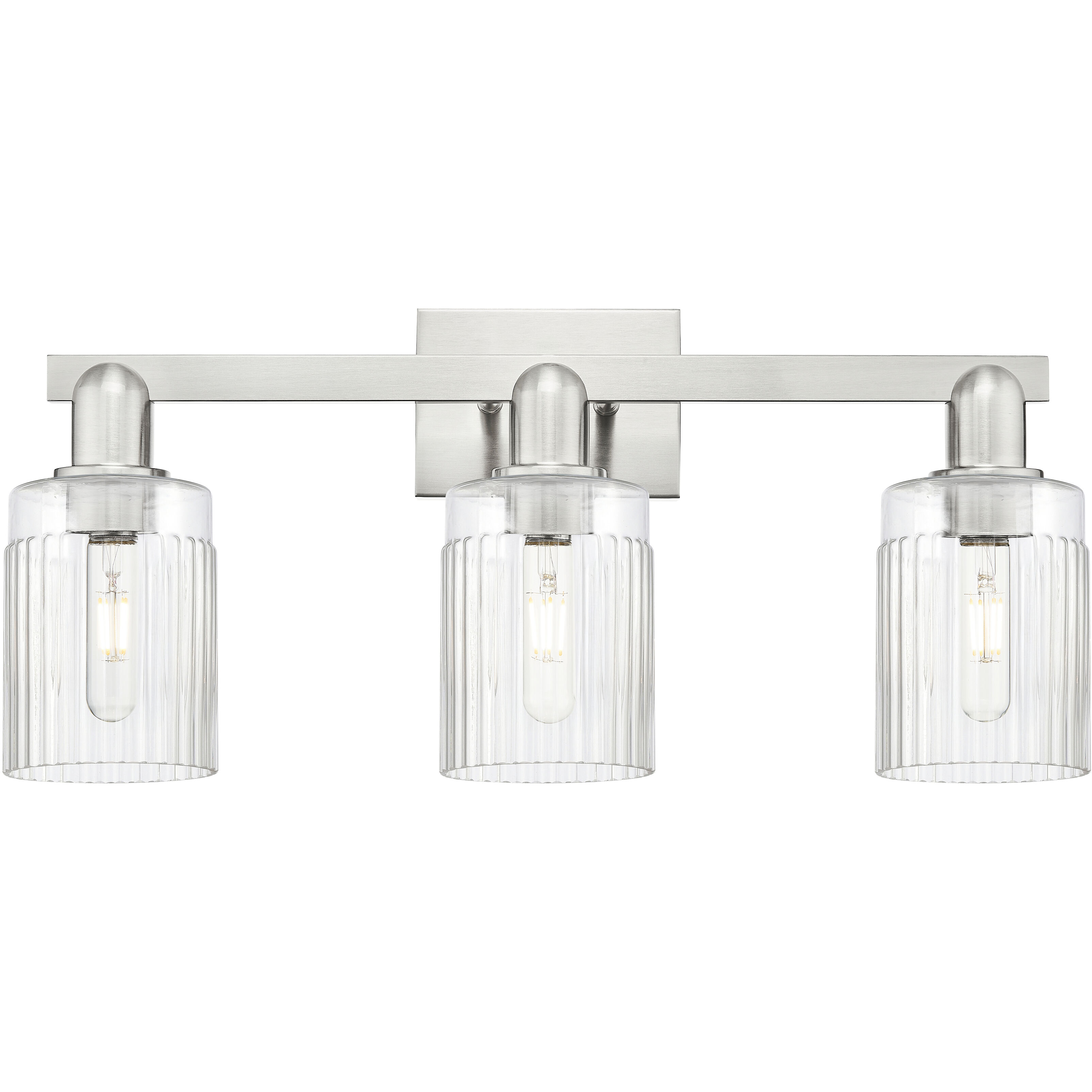 Arcadia Hadley 3 Light 23.5 inch Brushed Satin Nickel Bath Vanity Light Wall Light in Clear
