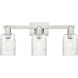 Arcadia Hadley 3 Light 23.5 inch Brushed Satin Nickel Bath Vanity Light Wall Light in Clear