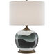 Boreal 25 inch 150 watt White and Green and Antique Brass Table Lamp Portable Light