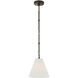 Visual Comfort Signature Collection Thomas O'Brien Goodman 1 Light 10 inch Bronze Hanging Shade Ceiling Light in Linen, Petite TOB5089BZ-L - Open Box