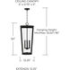 Elliott 3 Light 12.25 inch Black Outdoor Hanging Lantern