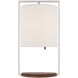 Ray Booth Zenz 21 inch 15 watt Polished Nickel and Walnut Table Lamp Portable Light, Medium