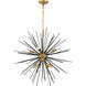 Timber 8 Light 30 inch Brass and Black Pendant Ceiling Light