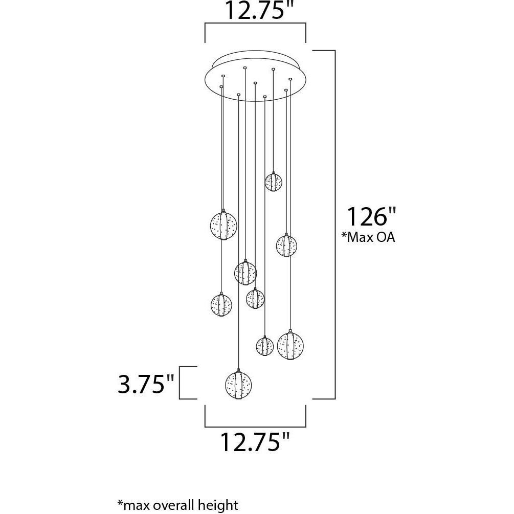 Harmony LED 12.75 inch Polished Chrome Multi-Light Pendant Ceiling Light