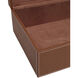 Leather & Raffia 12 inch Brown and Natural Boxes, Set of 2