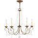 Pennington 5 Light 25 inch Hand Applied Venetian Golden Bronze Chandelier Ceiling Light