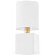 Joey 1 Light 5.75 inch Aged Brass/Ceramic Satin White Wall Sconce Wall Light