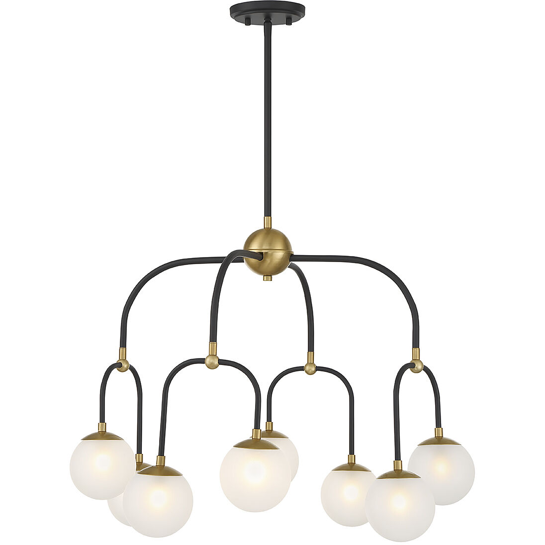 Couplet 8 Light 25 inch Black with Warm Brass Accents Chandelier Ceiling Light