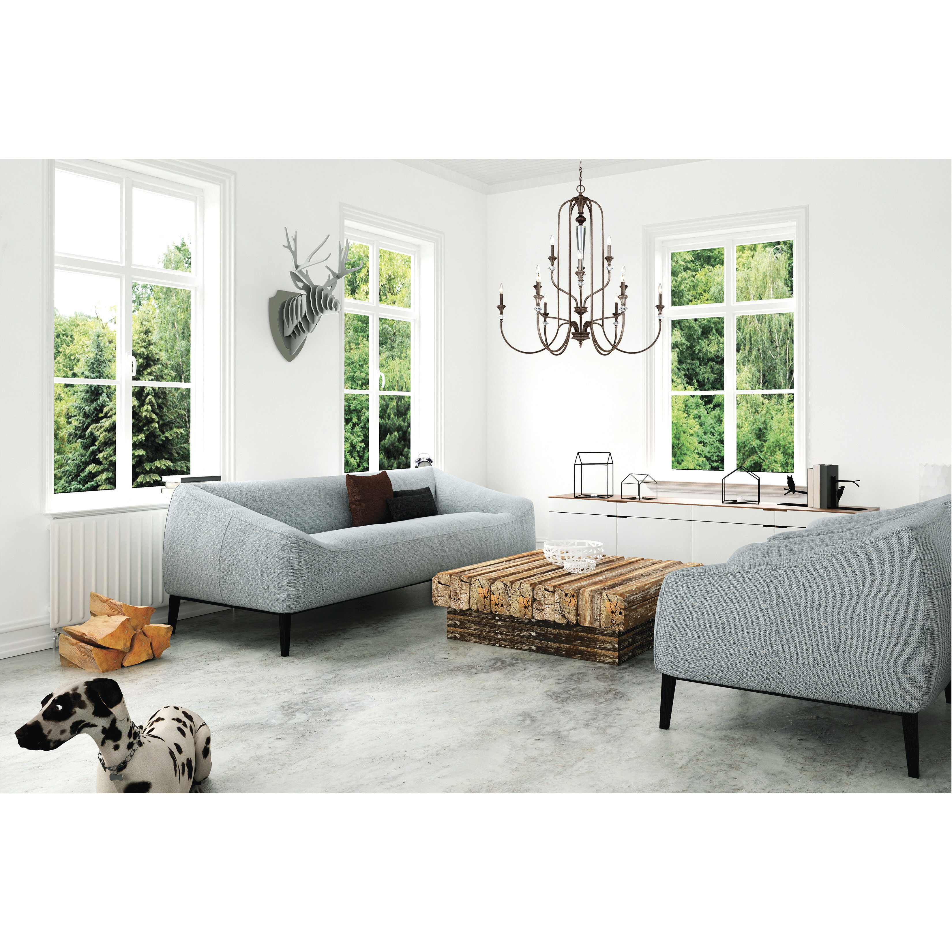 Boulevard 12 Light 44.25 inch Mocha Bronze Silver Wash Chandelier Ceiling Light