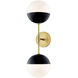 Renee 2 Light Aged Brass / Black Wall Sconce Wall Light 
