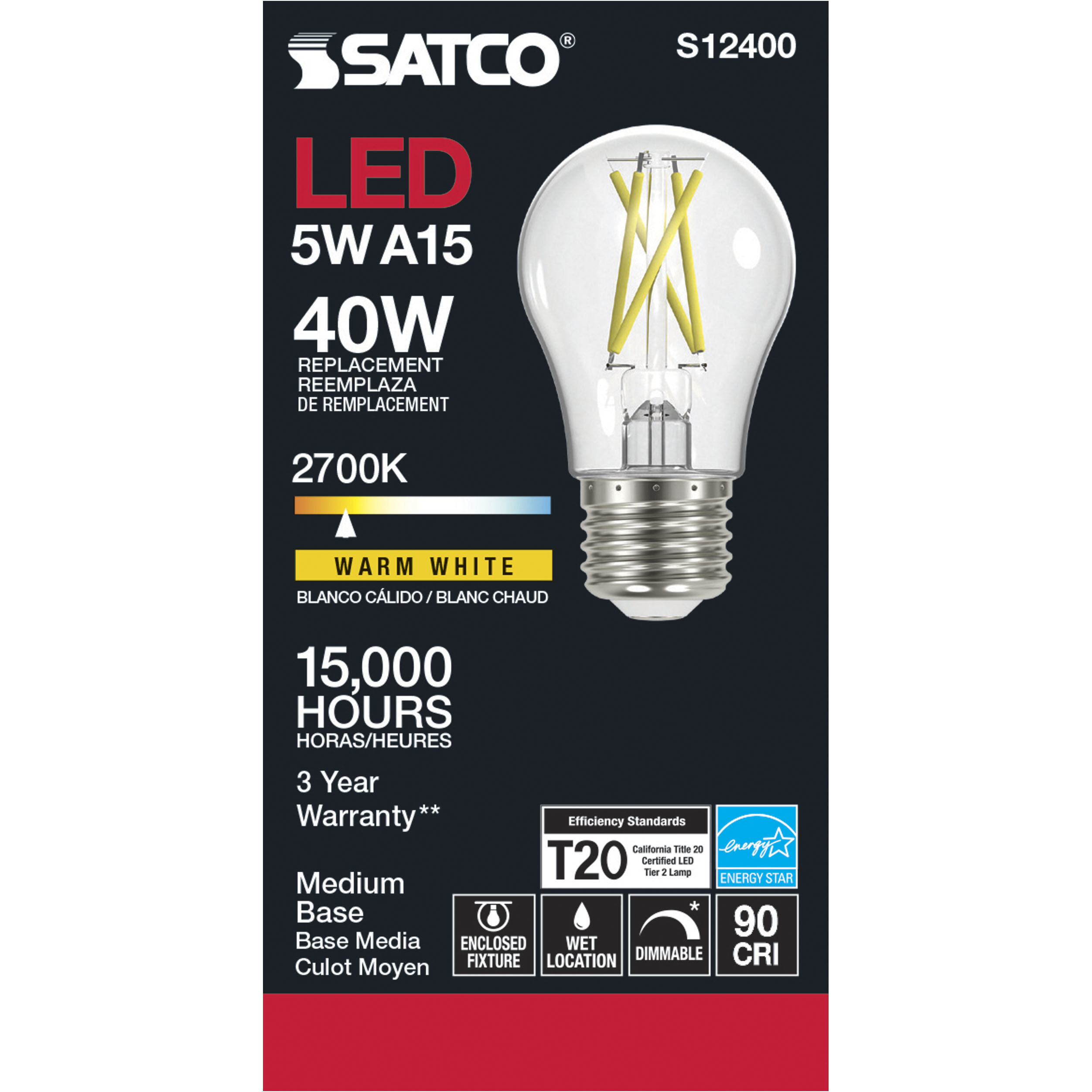 Lumos LED Medium 5.00 watt 120 2700K Light Bulb