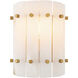 Blason Wall Lamp Wall Light in Alabaster with Antique Brass