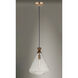 Abbott 1 Light 13 inch Weathered Oak/Antique Brass Single Pendant Ceiling Light