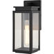 Uptown 1 Light 12.5 inch Matte Black Outdoor Wall Lantern