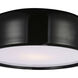 Campton 3 Light 19 inch Black Drum Shade Flush Mount Ceiling Light