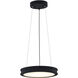 EVOLV LED 16 inch Matte Black - Textured Pendant Ceiling Light in Matte Black Textured, Bevel Family