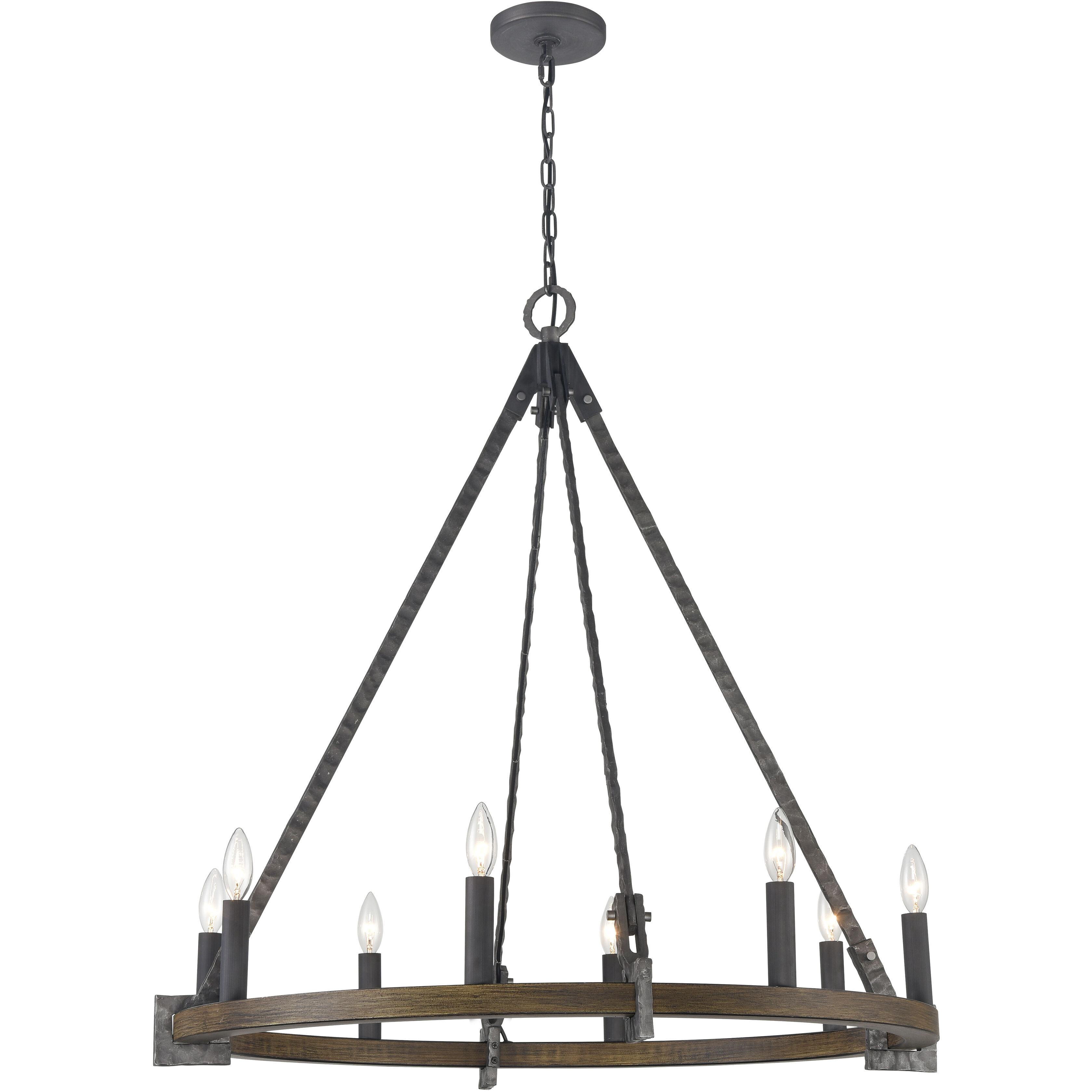 Harwell 8 Light 34.75 inch Antique Millwood Chandelier Ceiling Light