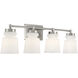 Contemporary 4 Light 32 inch Brushed Nickel Bathroom Vanity Light Wall Light
