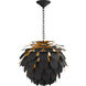 Chapman & Myers Cynara 1 Light 29 inch Matte Black Chandelier Ceiling Light in Matte Black and Gild, Large