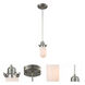 Austere Centri LED 4.5 inch Brushed Satin Nickel Mini Pendant Ceiling Light in Matte White Glass, Silver, Austere