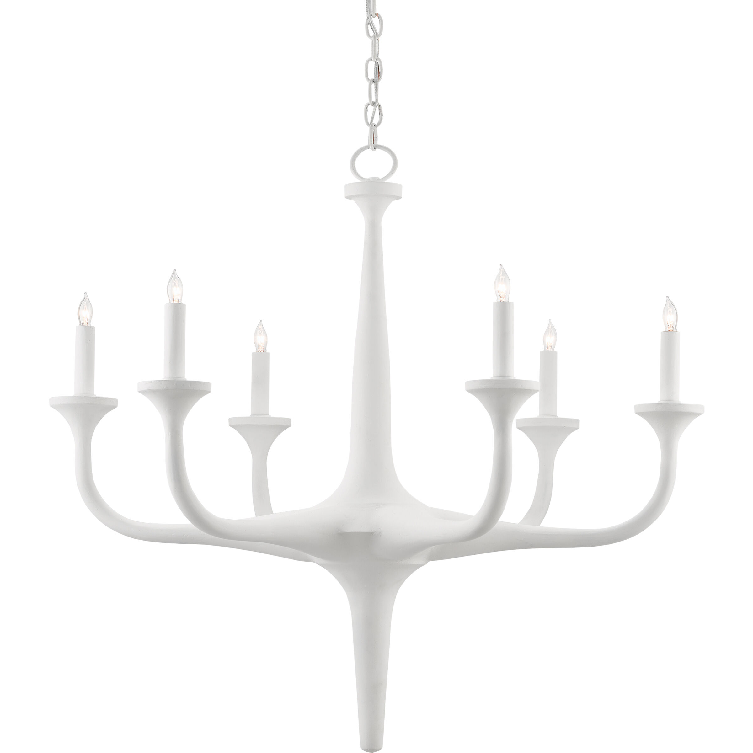 Albion 6 Light 31 inch Gesso White Chandelier Ceiling Light