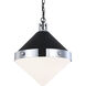 Sphericon 3 Light 14 inch Matte Black and Chrome Pendant Ceiling Light in Chrome and Opal Glass