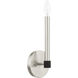 Karlstad 1 Light 5 inch Brushed Nickel with Satin Brass Accents ADA Sconce Wall Light