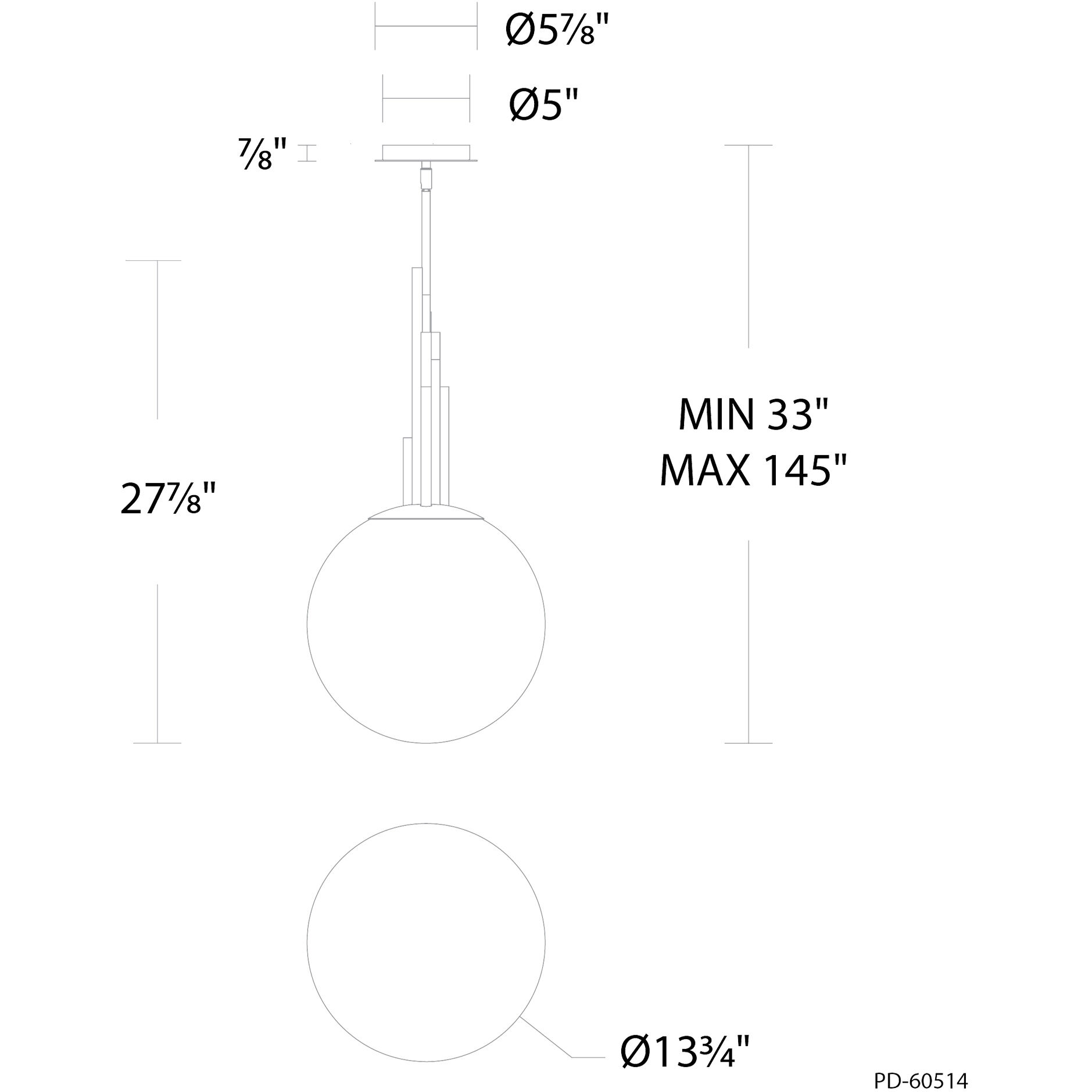 Sybil LED 13.75 inch Polished Black Nickel Indoor Hanging Lighting Ceiling Light in 3000K
