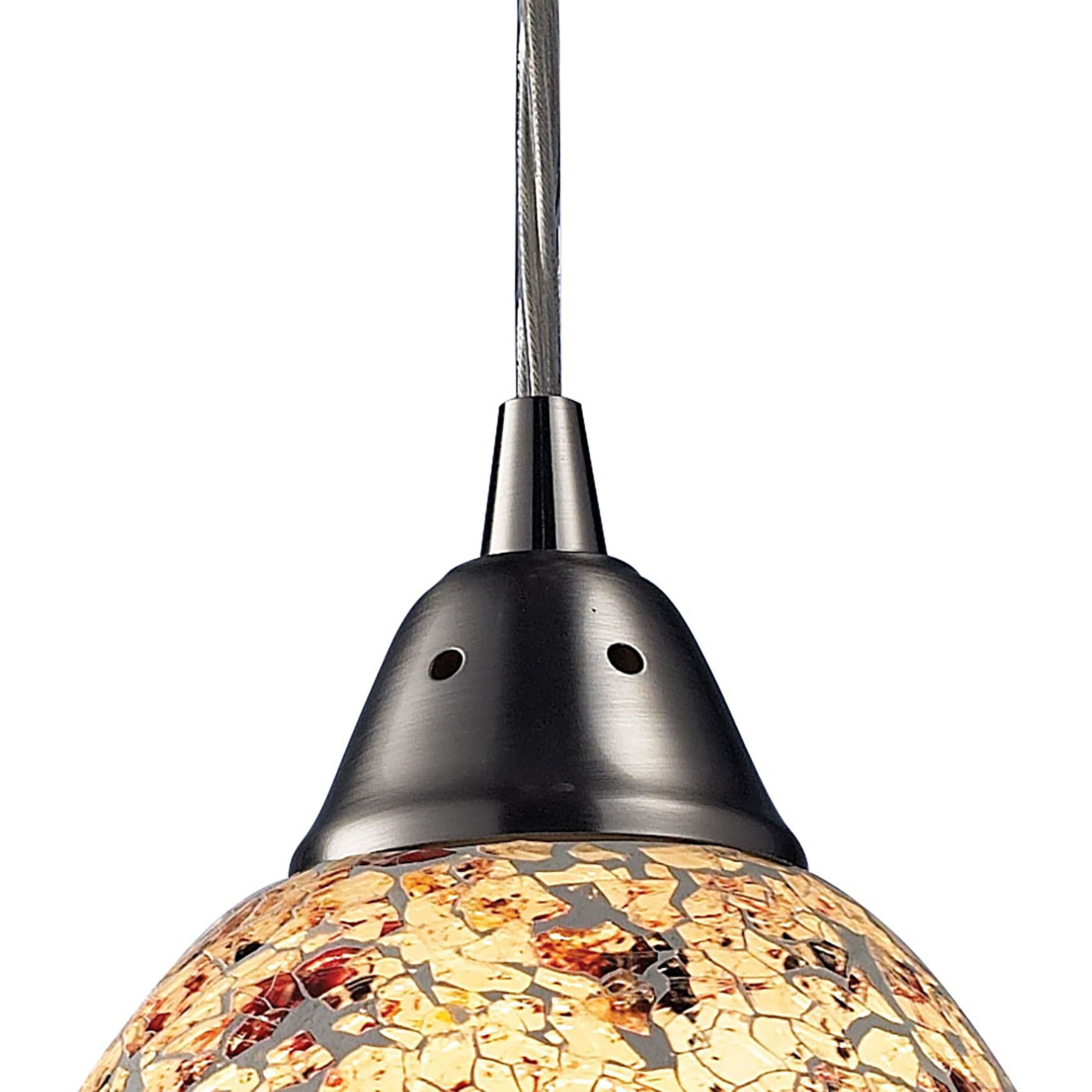 Avalon 1 Light 5 inch White with Multicolor and Satin Nickel Mini Pendant Ceiling Light