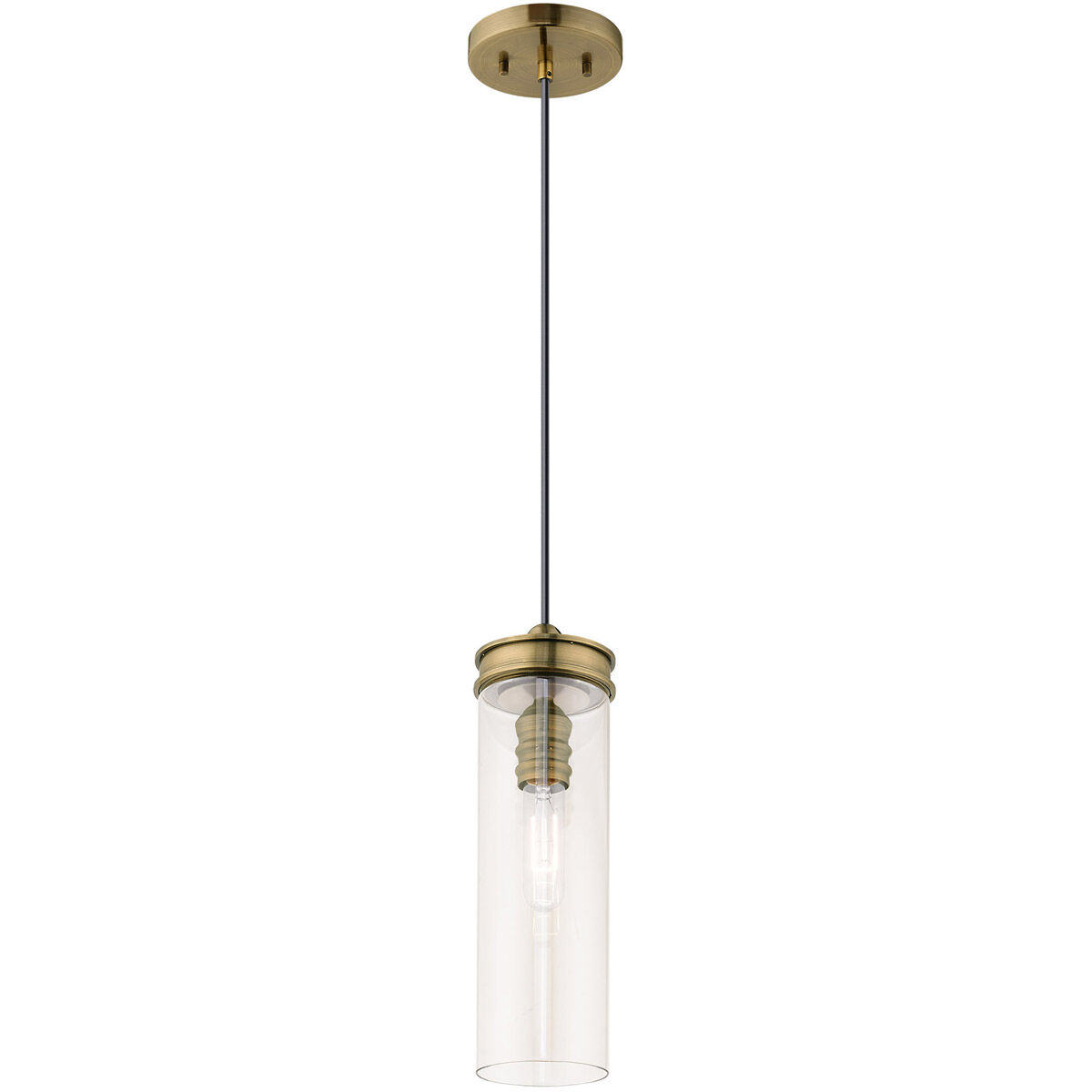 Art Glass 1 Light 5.13 inch Antique Brass Mini Pendant Ceiling Light