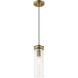 Art Glass 1 Light 5.13 inch Antique Brass Mini Pendant Ceiling Light