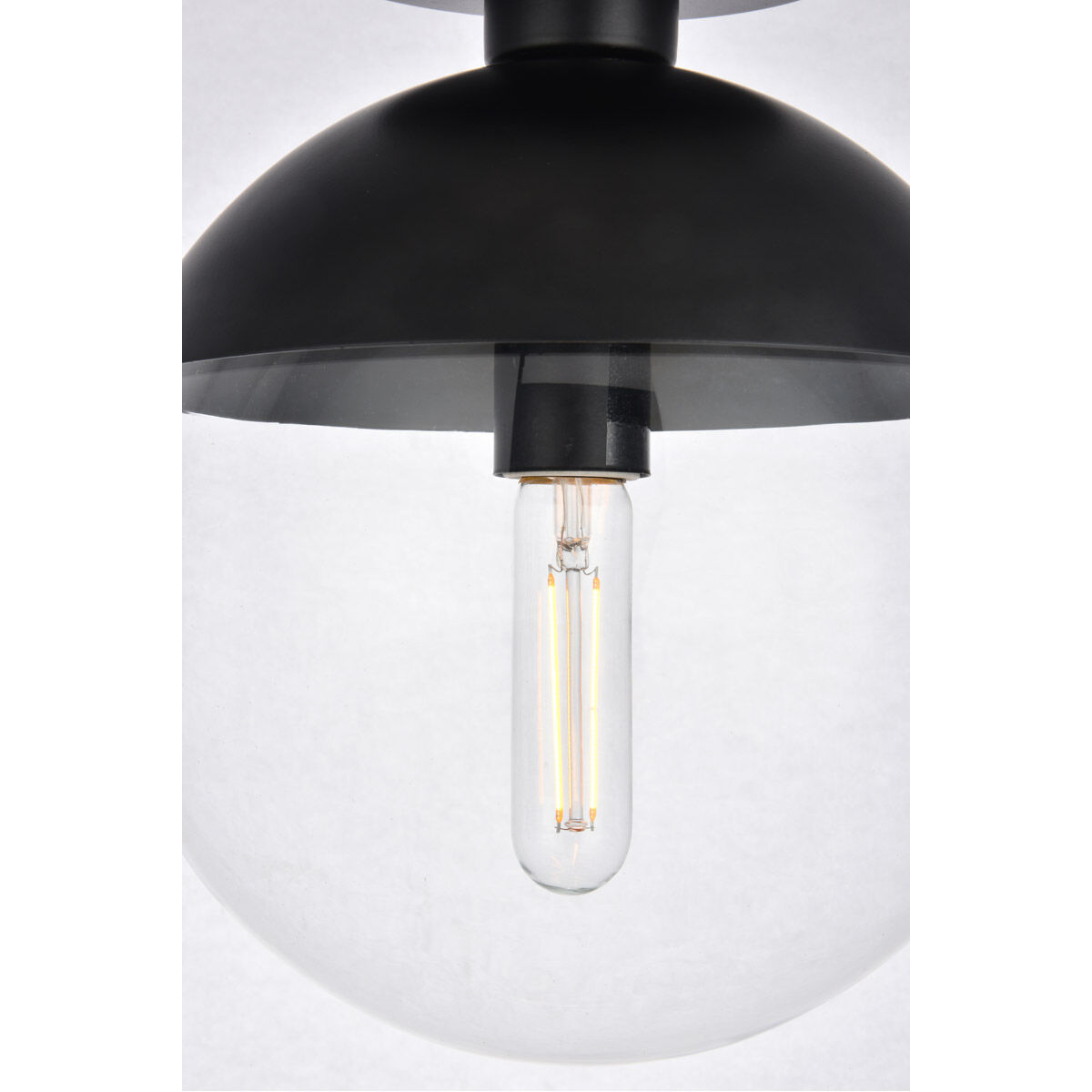 Eclipse 1 Light 10 inch Black Flush Mount Ceiling Light