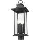 Tiberius 4 Light 25.25 inch Black Outdoor Post Mount Fixture