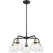 Athens 5 Light 24 inch Black Antique Brass Chandelier Ceiling Light in Seedy