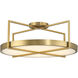 Boada LED 24 inch Soft Brass Semi Flush Mount Ceiling Light