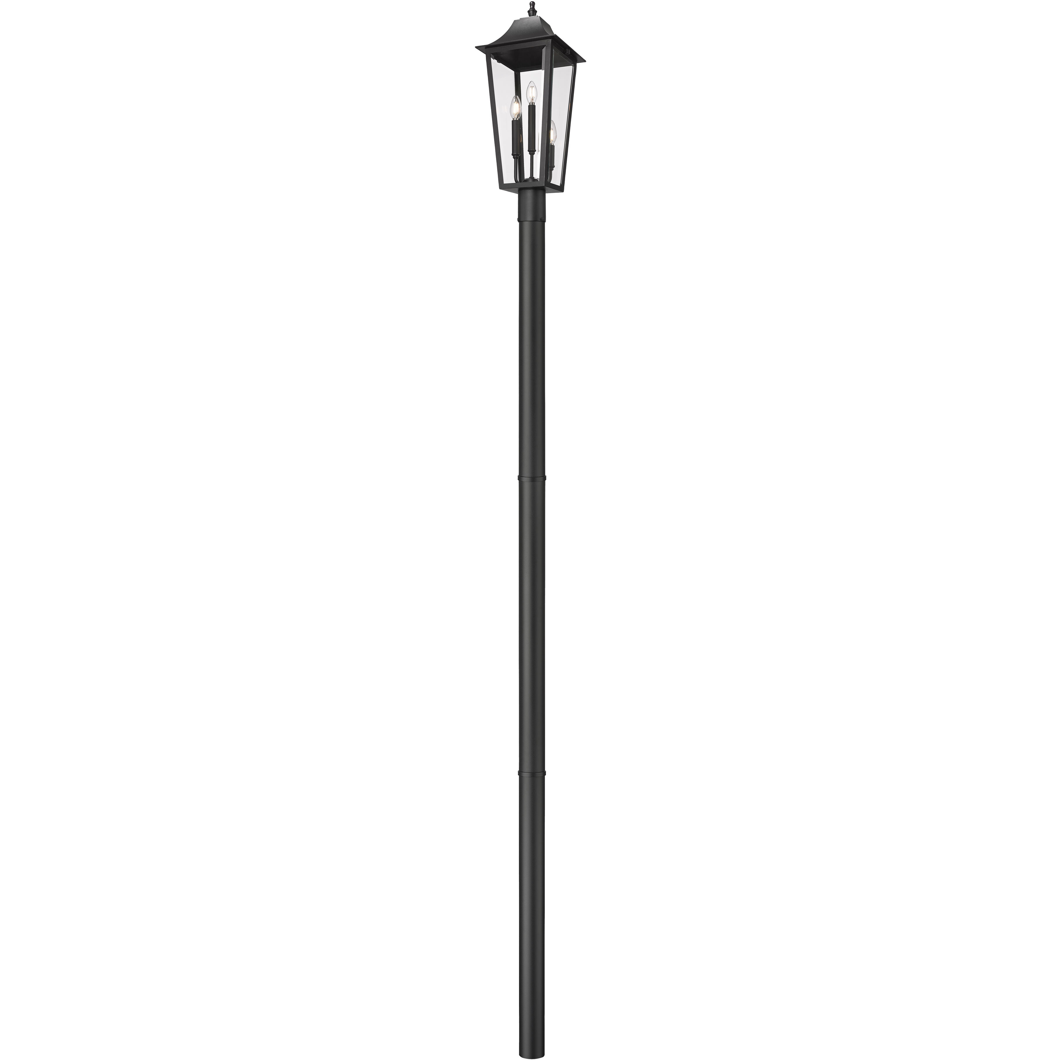 Gannon 3 Light 120.75 inch Black Outdoor Post Mounted Fixture