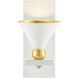 Moderne 1 Light 6 inch Gesso White/Contemporary Gold Leaf Wall Sconce Wall Light