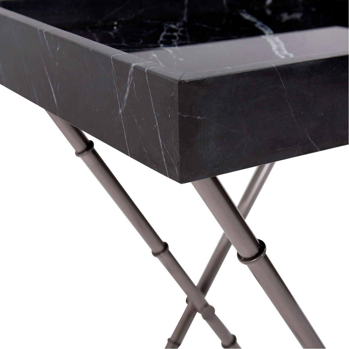 Talbot 25 X 17 inch Brushed Titanium Tray Table