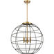 Lake Placid 3 Light 22 inch Satin Gold Pendant Ceiling Light