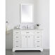 Americana 48 X 35 inch White with Carrara White Marble Vanity Set