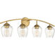 Transitional 4 Light 32.75 inch Natural Brass Bathroom Vanity Light Wall Light