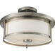 Savannah 2 Light 13.75 inch Brushed Nickel Semi Flush Mount Ceiling Light