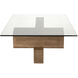 Calatrava 68 X 36 inch Dark Walnut and Glass Coffee Table