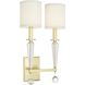 Paxton Sconce Wall Light in Aged Brass