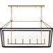 Delvin 6 Light 44.25 inch Champagne Bronze with Black Chandelier Linear Ceiling Light, Single