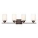Signature 4 Light 28 inch Antique Bronze Vanity Light Wall Light