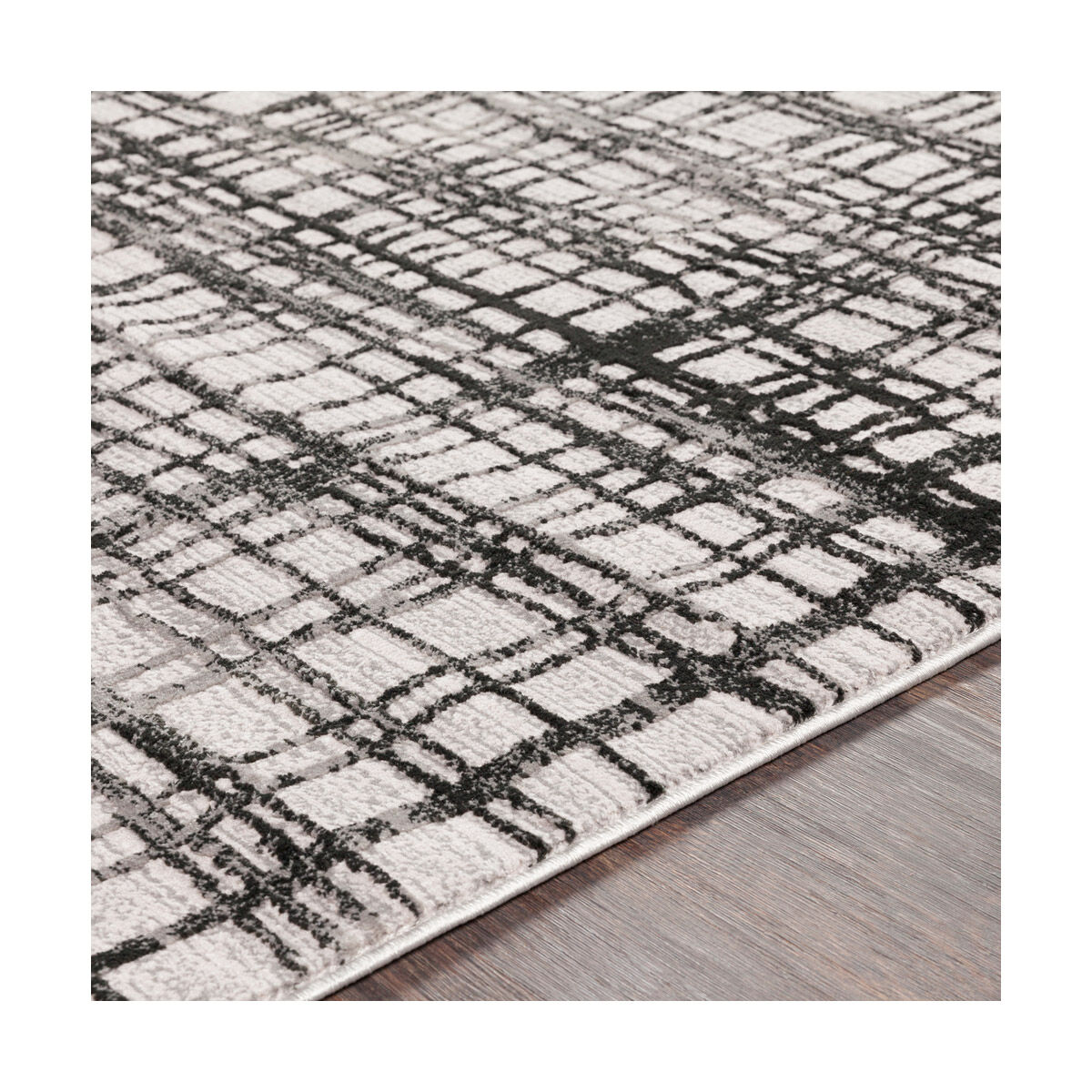 Himalayan 67 X 47 inch Black/Medium Gray/Lavender Rugs, Rectangle