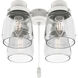 Original 4 Light White Fan Fitter and Glass