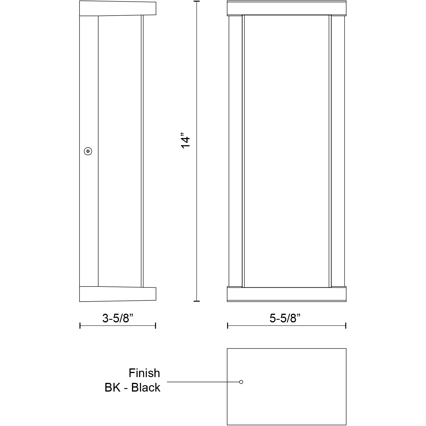Bravo LED 14 inch Black Exterior Wall Sconce
