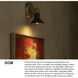 Dom 7 inch 9.00 watt Heritage Brass with Black Adjustable Sconce Wall Light, Small